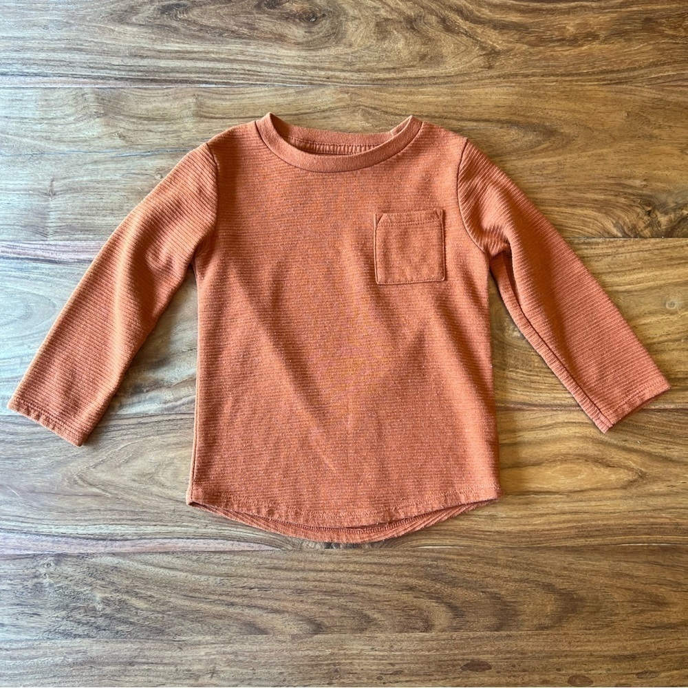 Cat & Jack Burnt Orange Long Sleeve Pocket T-Shirt 🧡